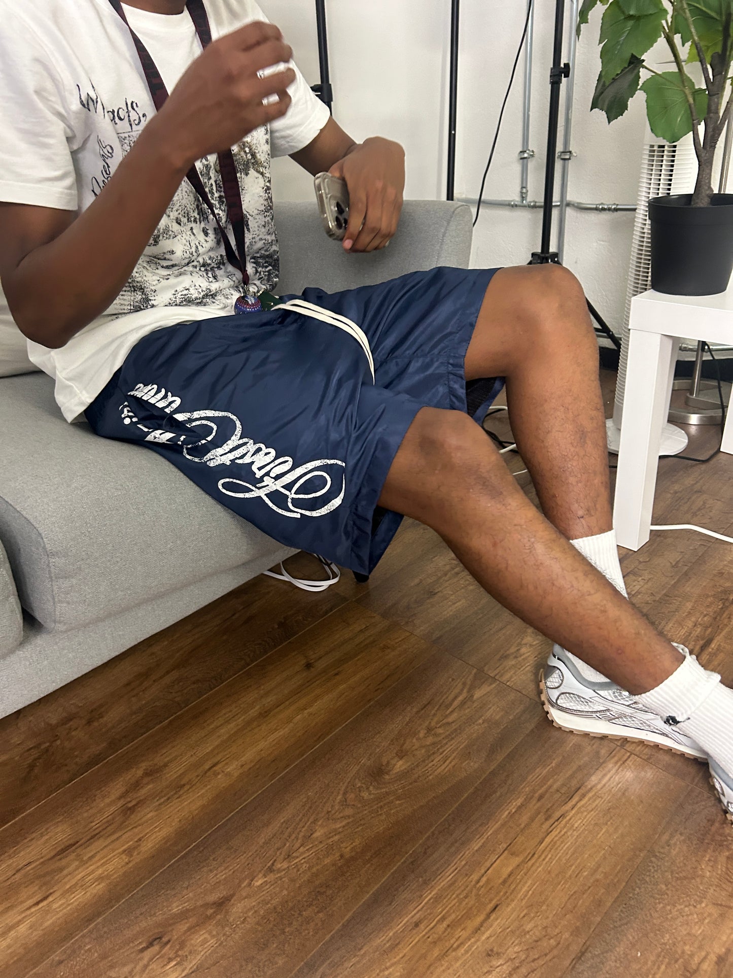 FIRST AMIRI "navy blue" nylon shorts